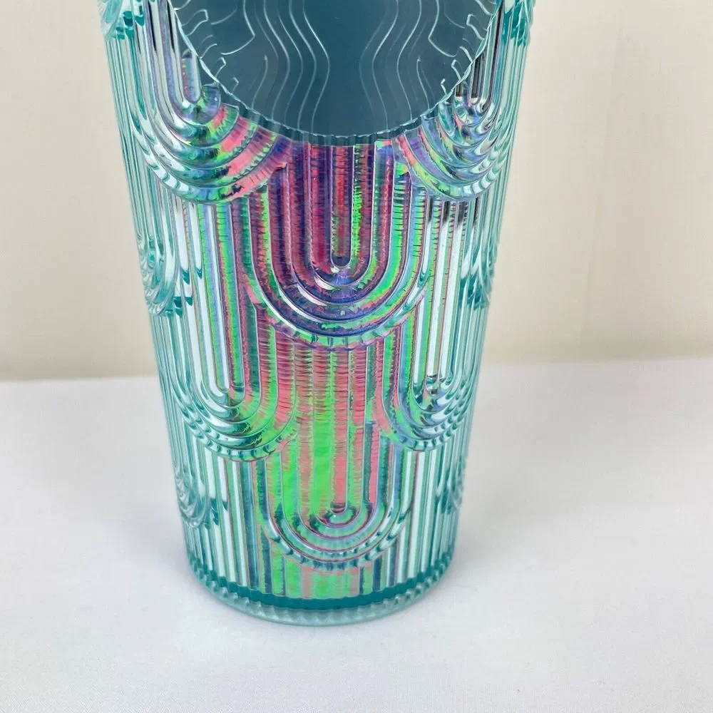 Starbucks 2022 Rainbow Teal Iridescent‎ Mermaid Scales Tumbler 24 oz